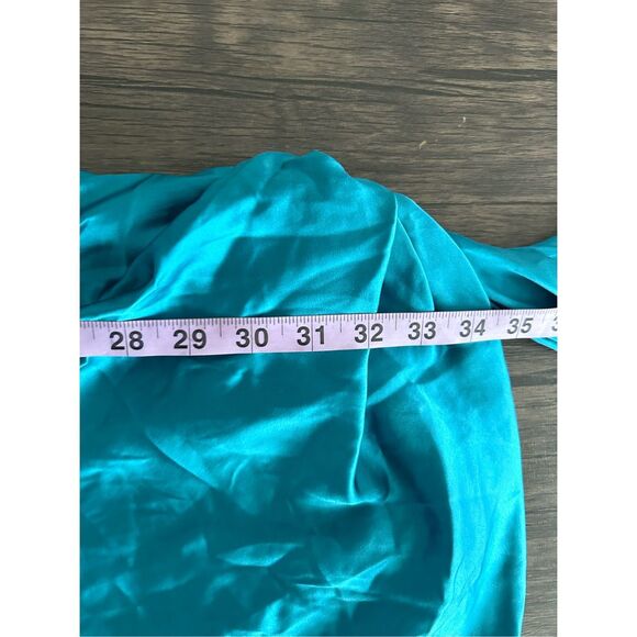 NWT Cinq A Sept Denise Mock Neck Tie Silk Mini Dress Pacific Blue Size 2 Y2k - Picture 11 of 12